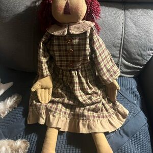 Plaid Rag Doll with Red Hair